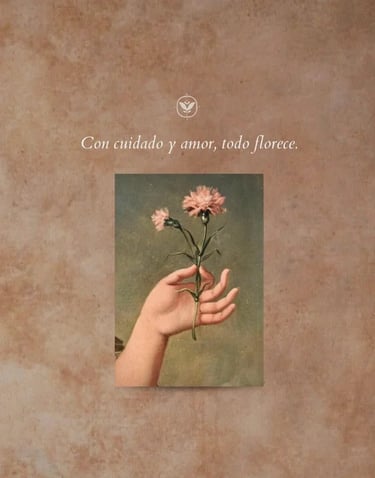 Cuadro artístico de mano con flores