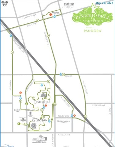 2015 runDisney Tinker Bell Half Marathon Course Map