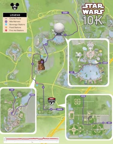 2016 runDisney Star Wars The Dark Side 10K Course Map