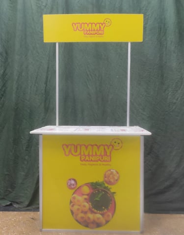 heavy aluminium screen promotion tables