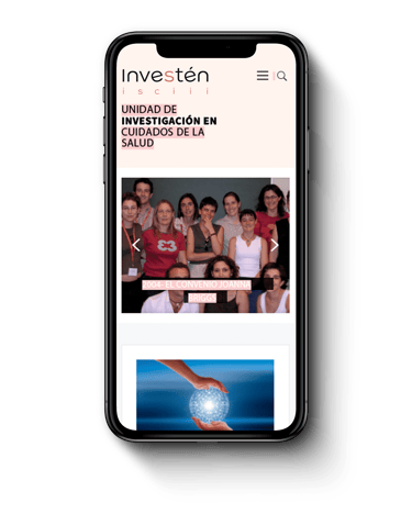 nueva web version movil con el logotipo de investen isciii