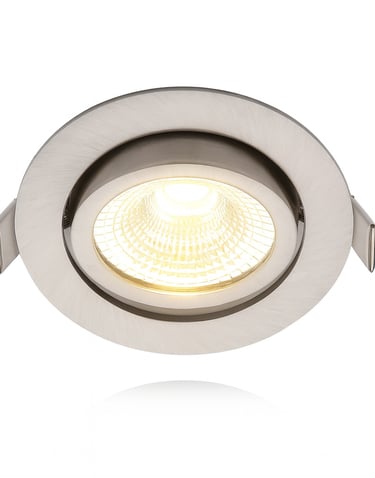 nikkel gekleurde 6W kantelbaar, 3 lichtkleuren IP 65