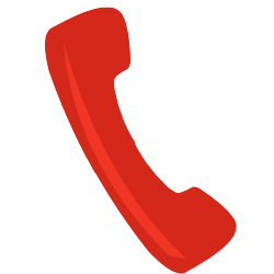 Red contact icons: Phone