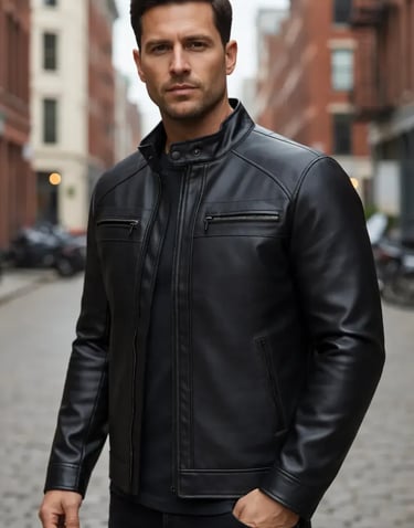 Jaqueta De Couro Masculino Slim Resistente