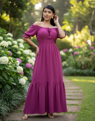 Vestido Longo Feminino Evangélico Chique Soltinho