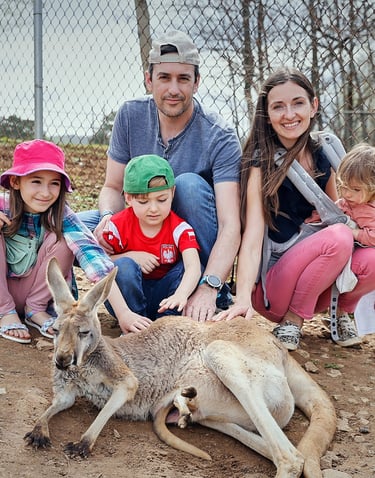 Family Petting Kangaroo