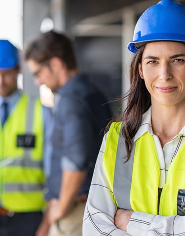 female construction leader