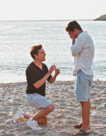 Proposal by the beach in Ios Greece