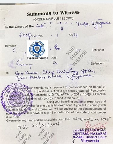 Witness 65b electronic evidence court advocate lawyers cyber privilege 8977308555