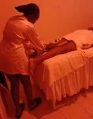 Sandra Being massaged