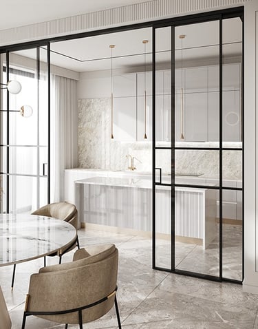 Drzwi przesuwne z jednym szkłem