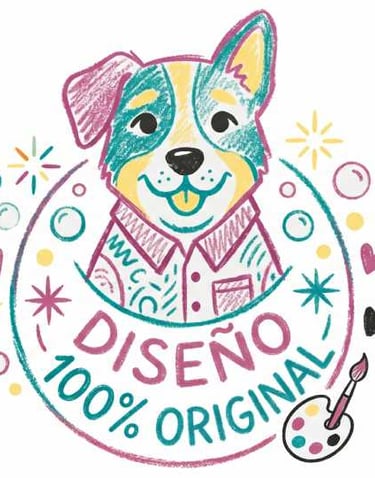 un perro con diseño original de ropa