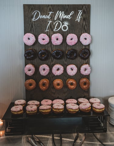 wedding donuts and donut wall in Victoria BC Canada