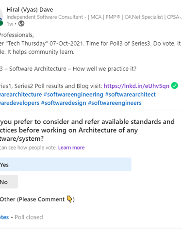  hiralvyasdave.com - Poll3 Result, part of Poll and Blog-Series3