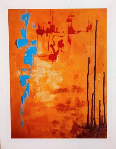 Reflet dans l’eau du fleuve, 30×40 cm, mouvements et reflets lumineux sur la surface calme du fleuve