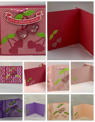 Cherry Heart Shaker Birthday Cards