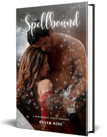 A grey book cover featuring a male and female couple who are preparing to undress. They are surrounded by magical stars