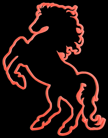 Rising Horse wall art - glow in the dark