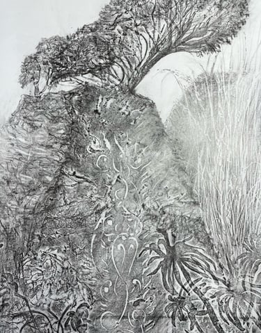 Graphite imprint - Peacock Garden Great Dixter