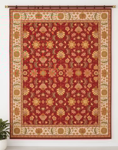 Custom bespoke handmade rugs crafted in Nepal –traditional wall-hanging- Himalaya Carpet Industries