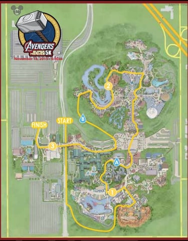 2015 runDisney Avengers 5K Course Map