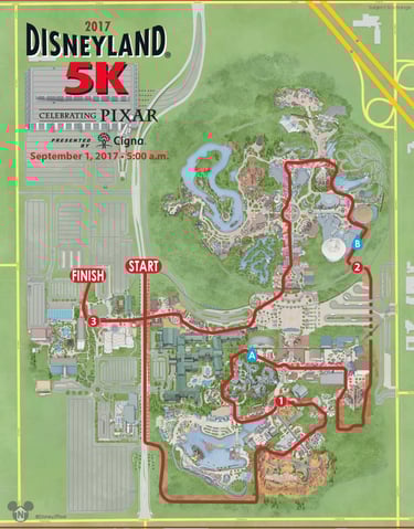 2017 runDisney Disneyland Half Marathon Weekend 5K Course Map