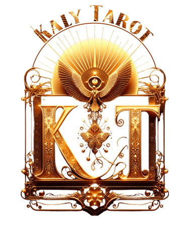 a golden k logo with a gold sunflower