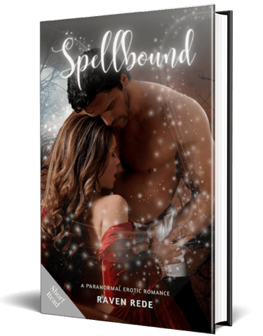 A grey book cover featuring a male and female couple who are preparing to undress. They are surrounded by magical stars