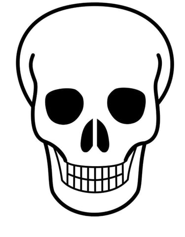 Human skull design black line work