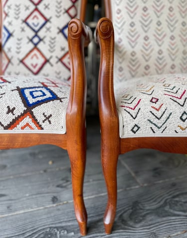 double-corde sur fauteuil Voltaire en merisier