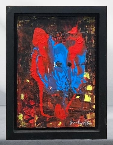 Bug 17.78 x 12.7 cm Acrylic poured paint on canvas