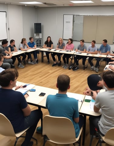 Students attentively learning aura-vastu techniques during a workshop
