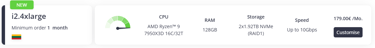 bacloud 7950X3d server offer