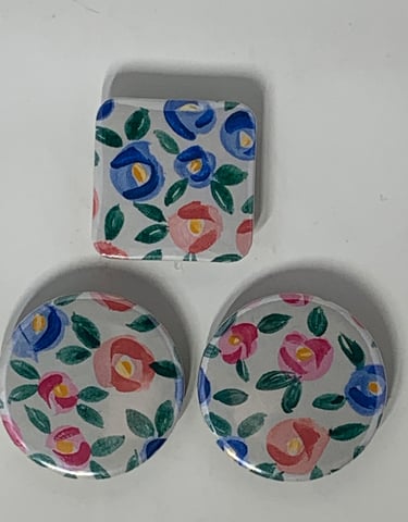 set of 3 flower magnets
