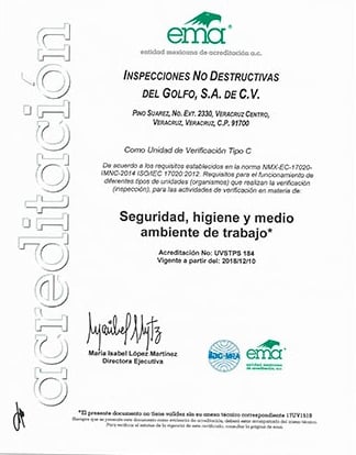 ema  Seguridad, higiene y medio ambiente de trabajo "NOM-020-STPS-2011"  Unidad de Inspección acredi