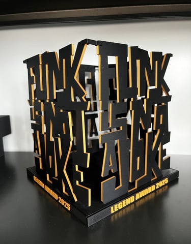 Trophée imprimé en 3D pour un concours de danse funk