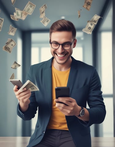 Close-up of stylish electronic gadgets with blue and black color highlights