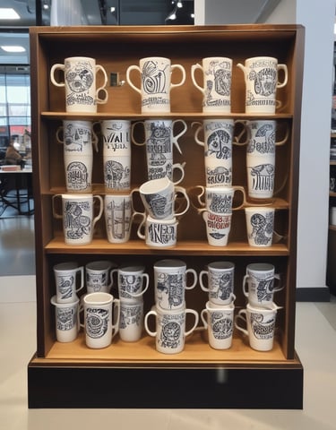 A collection of unique gifts displayed elegantly.