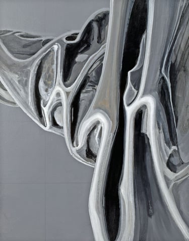 Acrylic painting on canvas. Number 2 in a series called Light Peaks, Dark Valleys.