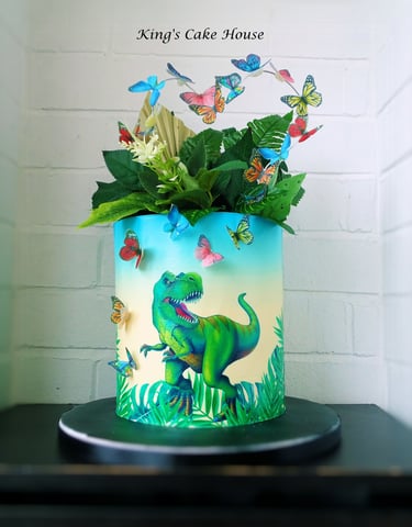 Dinosaur edible cake wrap icing sheet