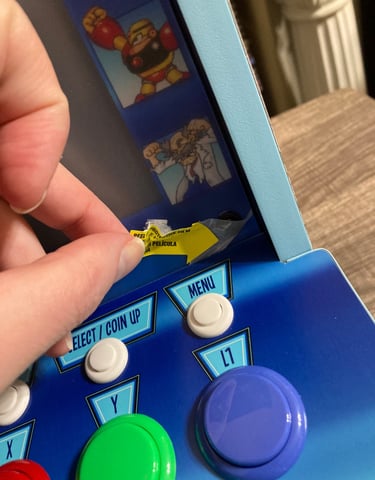 Evercade Alpha Mega Man Peeling the Screen