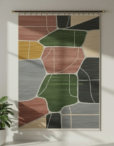 Custom bespoke handmade rugs crafted in Nepal- contemporary wall-hanging- Himalaya Carpet Industries