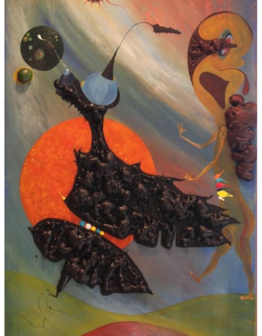 Two imaginary friends traveling through the galaxy are briefly meeting.