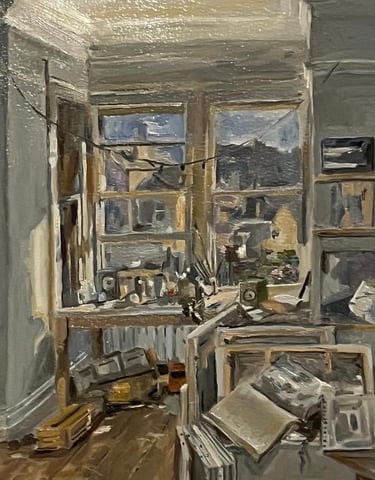 NFS John Yardly master study oil on paper
