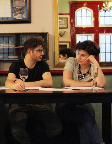 Members at an London Comedy Writers meeting