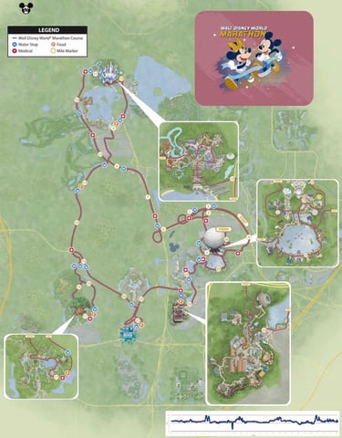 2022 runDisney Walt Disney World Marathon Weekend Marathon Course Map