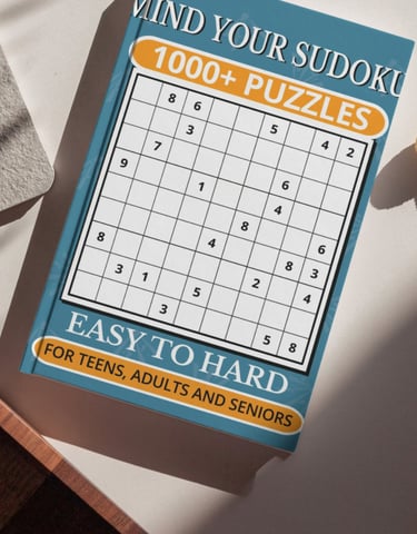 Mind Your Sudoku puzzle book featuring over 1000 easy to hard puzzles for adults and seniors.