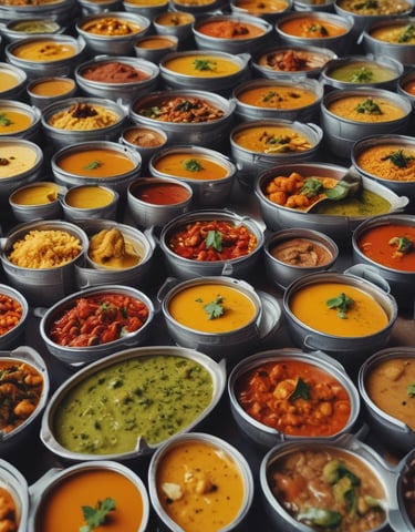 A vibrant bowl of mixed vegetable curry with a spoon, ready to be paired with phulkas