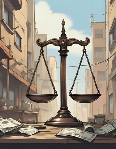 une balance avec de l'argent