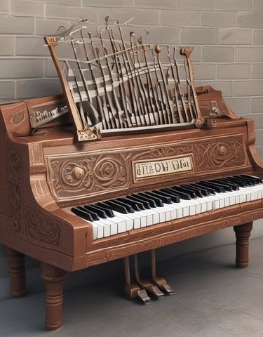A colorful display of drums and percussion instruments.